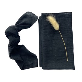 EHLDekol Gauze Cloth Napkins 6 Pack 16x16 Inches 100% Natural Soft Cotton Weddings Decorative Parties Family Everyday Use Bulk Linen Dinner Napkins (Black, 6 Pack)