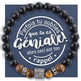 QianSiLi Geschenk für den Freund,Nützliche Geschenkidee für Männer,Elastisches Perlenarmband für Männer,Personalisiertes Geschenk für Männer,Geschenkideen für Männer für Großväter,Kollegen(Silber)