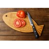 JB Home Collection, Fish Shaped Bamboo Cutting Board 13"x5.5", Premium