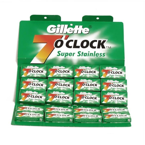 Gillette 7O’Clock Green Super Stainless Double Edge Shaving Razor Blades 100Pack