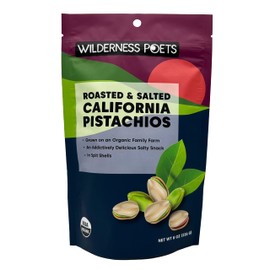 Wilderness Poets, Organic California Pistachios - Roasted with Sea Salt, In Shell (8 Ounce)