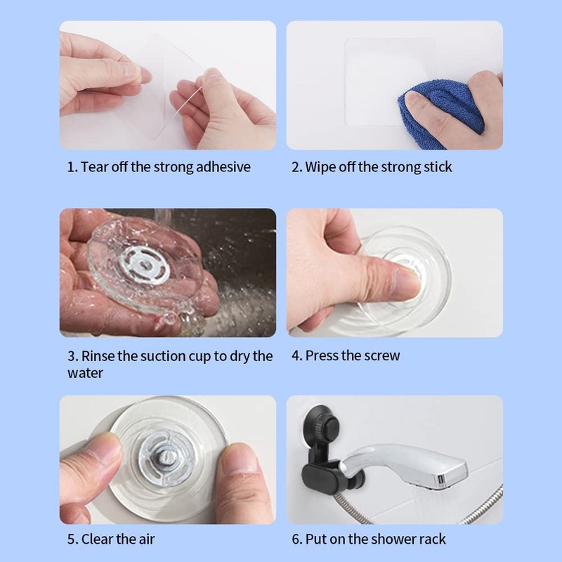 Shower Head Holder, Suction Cup Handheld Shower Head Bracket Adjustable