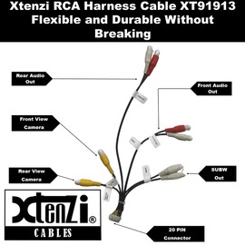 Xtenzi XT91913 RCA Cord Assembly Harness Car Audio Video Compatible with Alpine iLX-W650 iLXW-650E E2703004590