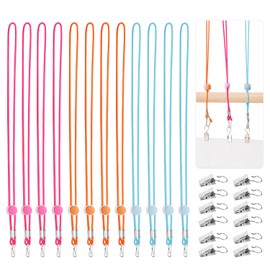 12pcs Fabric Tension Holders for Cross Stitch, Fabric Fastening Hugger with 12 Clips, Adjustable Side Canvas Tensioner for Embroidery Frames, Clamps Kit for Sewing and Knitting Supplies Accessories