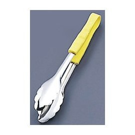 大泉 Synthetic Stainless Antibacterial PP Handle Color All-Purpose Tongs Large Yellow