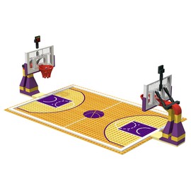 Nicolababe Building Block Education Toy - Basketball Court Baseplates and Sets of 2 Basketball Stands Building Bricks for Basketball Game - Compatible with Major Brands (Basketball Playset)