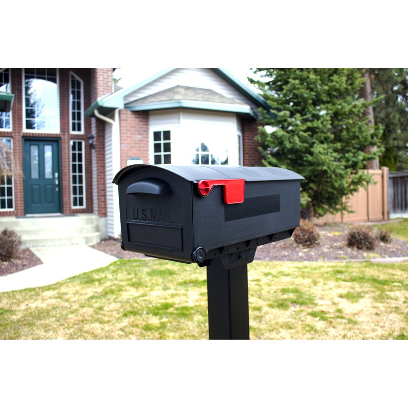 Gibraltar Mailboxes Patriot Large Capacity Rust-Proof Plastic Black, Post-Mount Mailbox,
