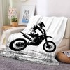 Motorcycle Cuddly Blanket, Soft and Warm Motocross Fluffy Blanket, for