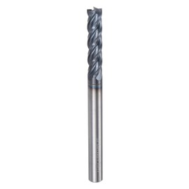 sourcing map Carbide Square End Mill, 1/4" Diameter TiAlN Coated 4 Flutes Milling Bit Cutter, for Hardened Steel Stainless Steel Alloy Metal, 1/4" Shank 1-1/8" Cut Length 3" Long HRC50