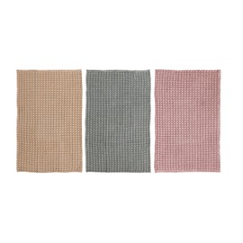 Bloomingville Oversized Stonewashed Cotton Waffle Weave Tea Towels, Multicolor