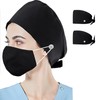 Meichoon Scrub Cap 2PCS Adjustable Cap with Button Pure Cotton