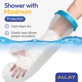 ALLAY Cast Covers for Shower Arm - 1Pcs Cast Protector for Shower Adult - Reusable Boots for Arm after Surgery - Durable Waterproof Cast Cover for Adult, Men, Women