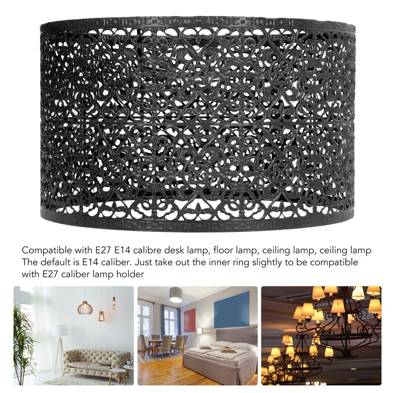 Lamp Shade Hollow Out Metal Lampshade E27 E14 Universal Use