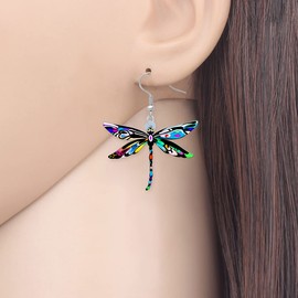 DALANE Acrylic Cute Dragonfly Earrings Dangle Drop Gifts for Women Girls Kids Charms Party Favors Summer Jewelry (Black)