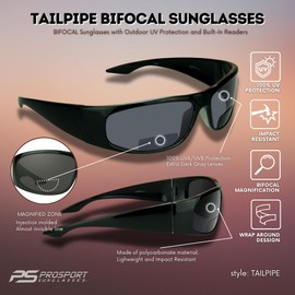 proSPORT Bifocal Reading Sunglasses Men Women Wrap Super Dark Sport Motorcycle Fishing Cycling 1.00 1.25 1.50 1.75 2.00 2.25 2.50 BT