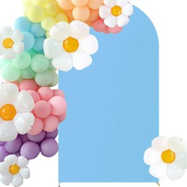 HAINARverS Wedding Arch Cover 7.2FT Spandex Fitted Stretchy Arch Stand Covers,2 Sided Round Top Chiara Backdrop Cover for Birthday Party Ceremony Banquet Baby Shower Arch Decoration(Dusty Blue)