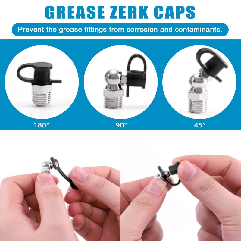 337PCS SAE & Metric Grease Fitting Replacement Kit 1/4" 1/8"