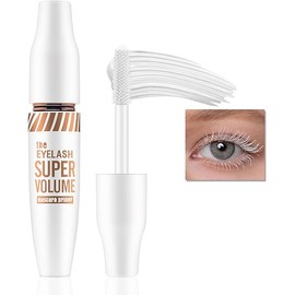 White Mascara Primer, Volumizing and Lengthening Eyelashes Waterproof Mascara, White Thick Curly Lash Primer, Charming Eye Makeup