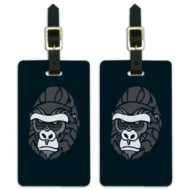 Gorilla Face Luggage ID Tags Suitcase Carry-On Cards - Set of 2