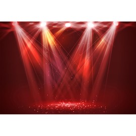 YongFoto 3 x 2 m Vinyl Stage Photo Background Bokeh Red Shinning Light Glitter Headlight for Concert Music Show for Party Event Photography Video Background Studio Props Wallpaper