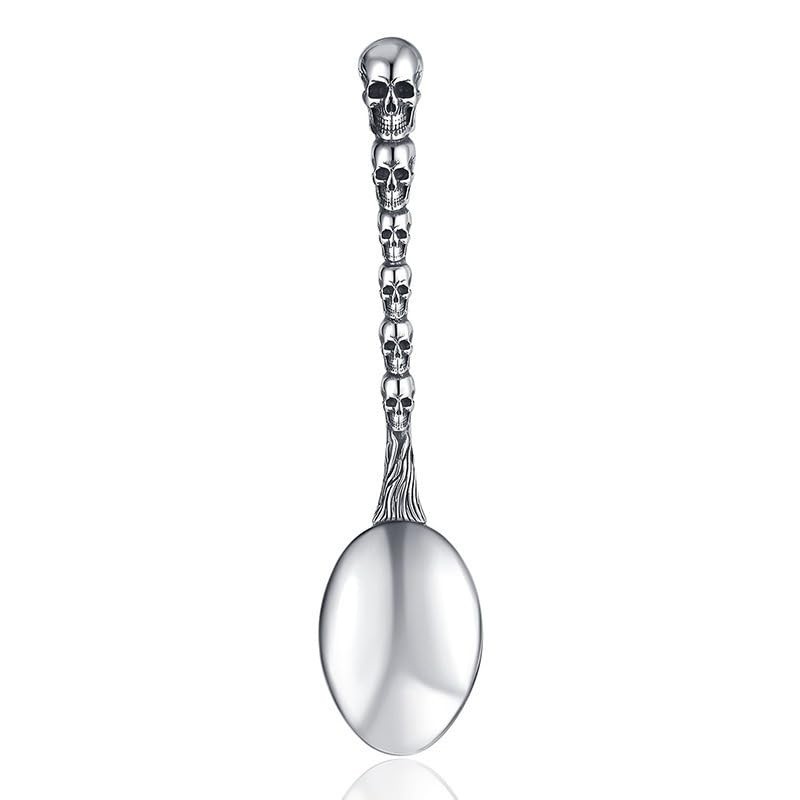 Skull Motif Serving Spoon Fork Set, Premium Stainless Steel Fork