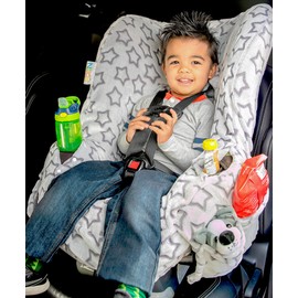 Niko Easy Wash Children's Car Seat Cover & Liner -Minky -Silver Star -Perfect for Winter Weather-Universal Fit -Crash Tested -Waterproof SEAT Bottom -Easy to Clean -Machine Washable