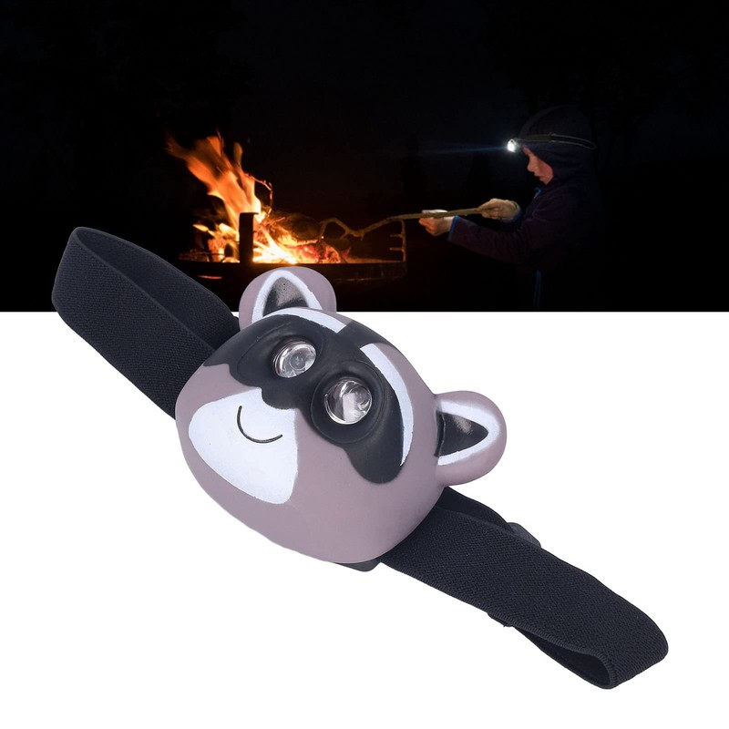FTVOGUE LED Headlamp Kids Animal Headlight Raccoon Appearance Battery Powered