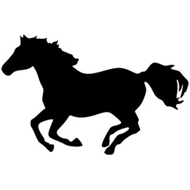 Samunshi® Horse Sticker 'Warina' in 7 Sizes and 25 Colours (10 x 6.4 cm Black)