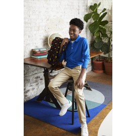 French Toast Boys' Adjustable Waist Straight Fit Stretch Twill Chino Pant, School Uniform Khaki, 6