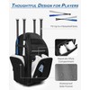 Rolling Baseball Bag with Wheels, Large All-Terrain Wheeled Softball Bag