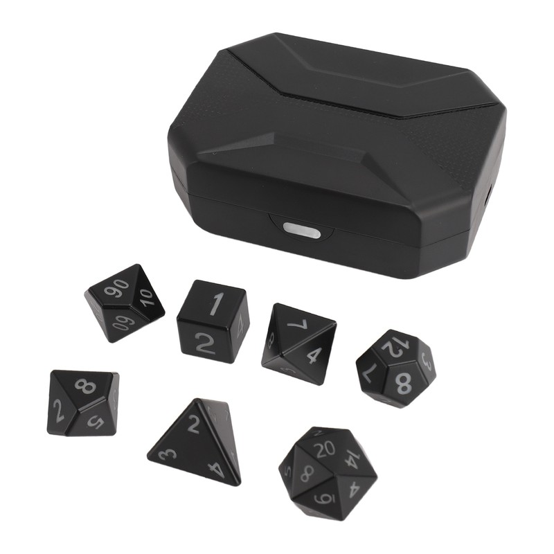 7PCS Light Up Dice ABS Rechargeable LED Electronic Polyhedral Dice