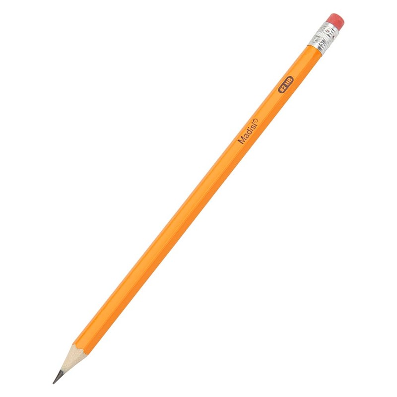 Madisi Wood-Cased #2 HB Pencils, Yellow, Pre-sharpened, Bulk Pack, 240