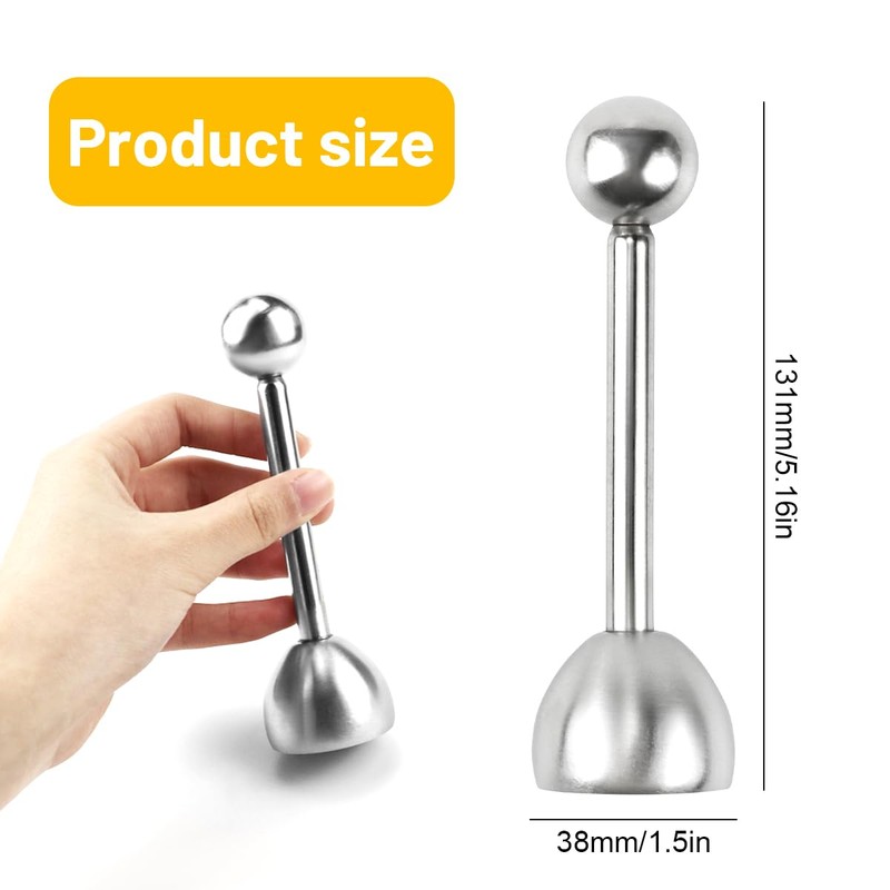 Stainless Steel Egg Topper, Egg Opener with Ball, Robust Egg