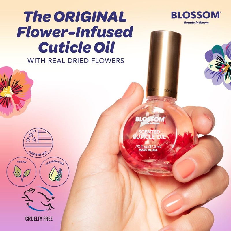 Blossom Aceite suavizante humectante para cutículas, 0.5 onzas