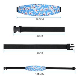 Children's Headrest, Children's Headrest, Child Seat Accessories, Headband, Adjustable Sleeping Holder Belt for Baby Seats, Car Seats (Red + Blue)