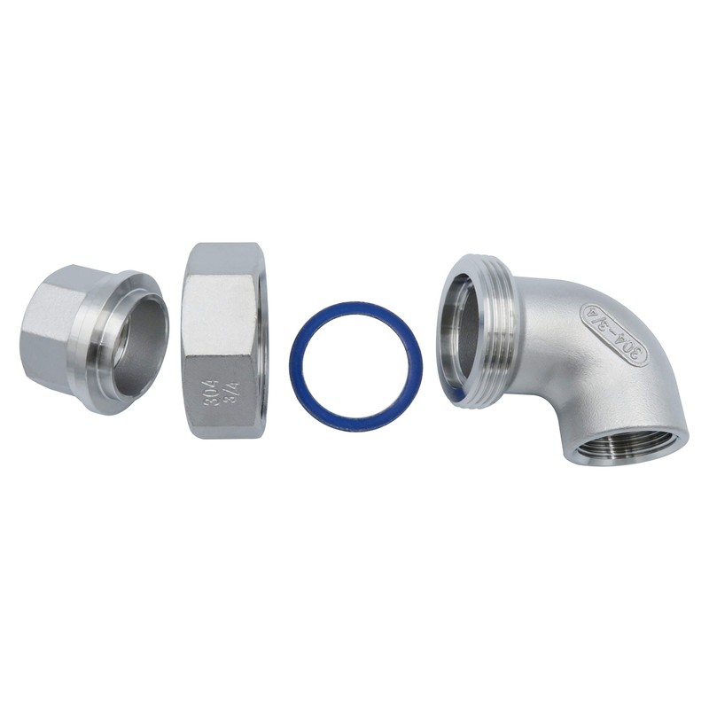 Flowbal VUL-04 Stainless Steel Threaded Fitting Union Elbow 1/2B