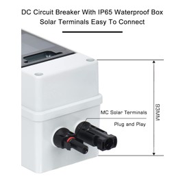 DIHOOL 15 Amp Solar DC Disconnect Switch, Outdoor Breaker Box, DC Miniature Circuit Breaker