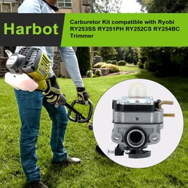 Harbot RY253SS Carburetor for Ryobi Full Crank 2 Cycle Carb Kit RY252CS RY251PH RY254BC 25CC Trimmer Weedeater Parts Craftsman 307160001