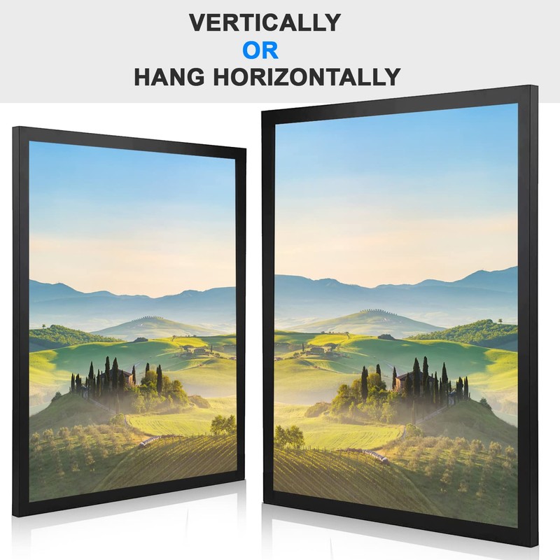 HUKONHEP 7x12 Black Picture Frames, Photos Frame with Plexiglass, Wall