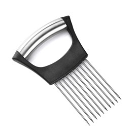 Yuzhou 1 PC Onion Slicer Holder, All-in-one Onion Holder Stainless Steel Onion Fork Food Slicing Helper Kitchen Gadget Onion Cutter Slicer Vegetable Tools for Chopping Grating Fruit Assistant