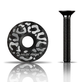 Riesel Design® – stem:Cap – Carbon – Ahead Cap with Aluminium Screw for Road Bike, Gravel, Cyclocross, MTB/Stem & Headset Cap for All Fork Shafts, Stems with 1 1/8 Inch (Silver)