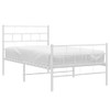 Casafoyer Metal Bed Frame with Headboard and Footboard White 39.4"x74.8"