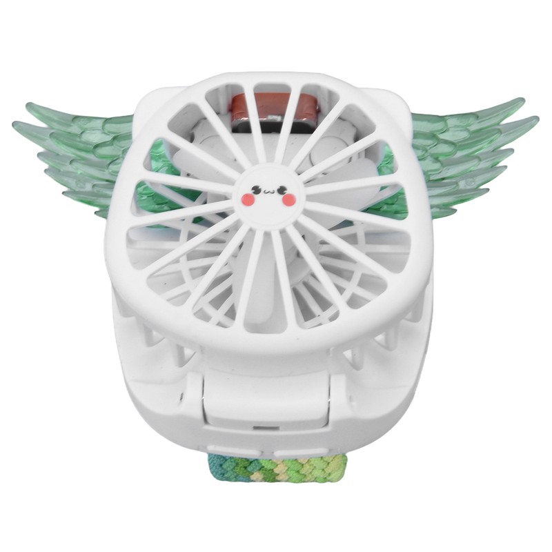 Mini Watch Fan Angel Wing Design USB Charging Wireless Braided