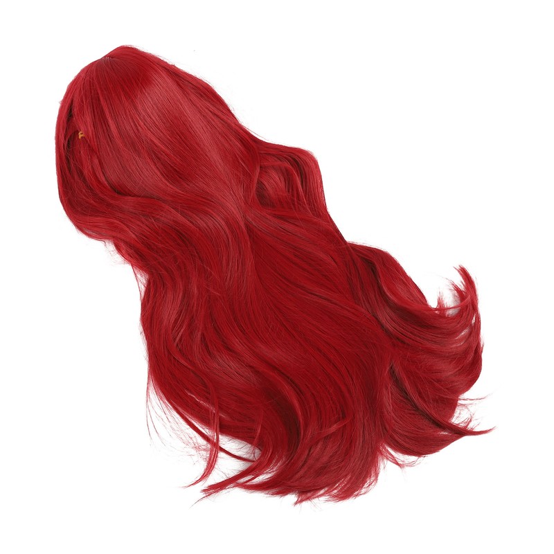 Red Long Straight Wigs with Bang Synthetic Heat Resistant Breathable