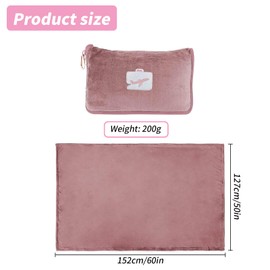 ForestM Women’s Travel Essentials – 2-in-1 Airplane Blanket & Pillow, Soft Pillowcase with Bag, Luggage Strap & Backpack Clip, Perfect for Airplane, Camping, Car Travel, Light Pink
