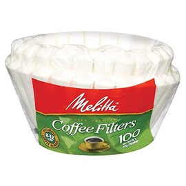 Melitta 8-12 Cup Basket Coffee Filters, White, 100 Count