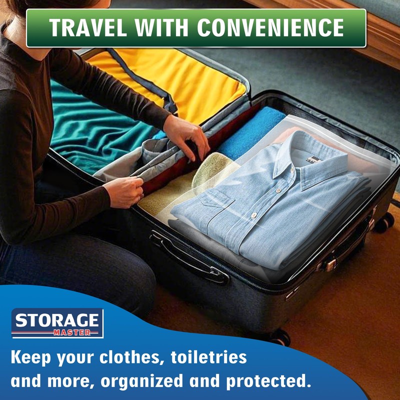 Extra Large 20 Gallon Zippered Plastic Bags for Storage- 24''