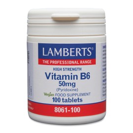 Lamberts Vitamin B6 50mg – High Strength Pyridoxine – 100 Vegan Tablets