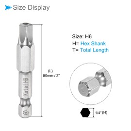 CoCud Magnetic Pentagon Bits, H6 Head 1/4" Hex Shank 2" Length, S2 Steel 5 Point Tamper Proof Screwdriver Bits - (Applications: for Electric Screwdrivers), 5-Pieces