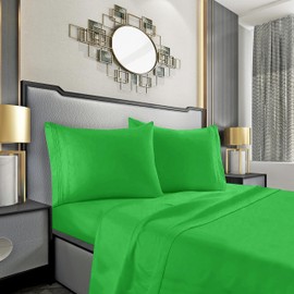Mocassi Full Sheet Set - Luxury Hotel 1800 Premier Bedding Sheets & Pillowcases - Ultra Soft Breathable & Cooling Bed Sheets - Deep Pocket - Wrinkle Resistant - 4 Piece - Full, Emerald Green